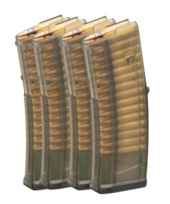 חבילה של ארבע מחסניות שקופות לM16 ו-M4 קליבר 5.56 מבית MAGPUL